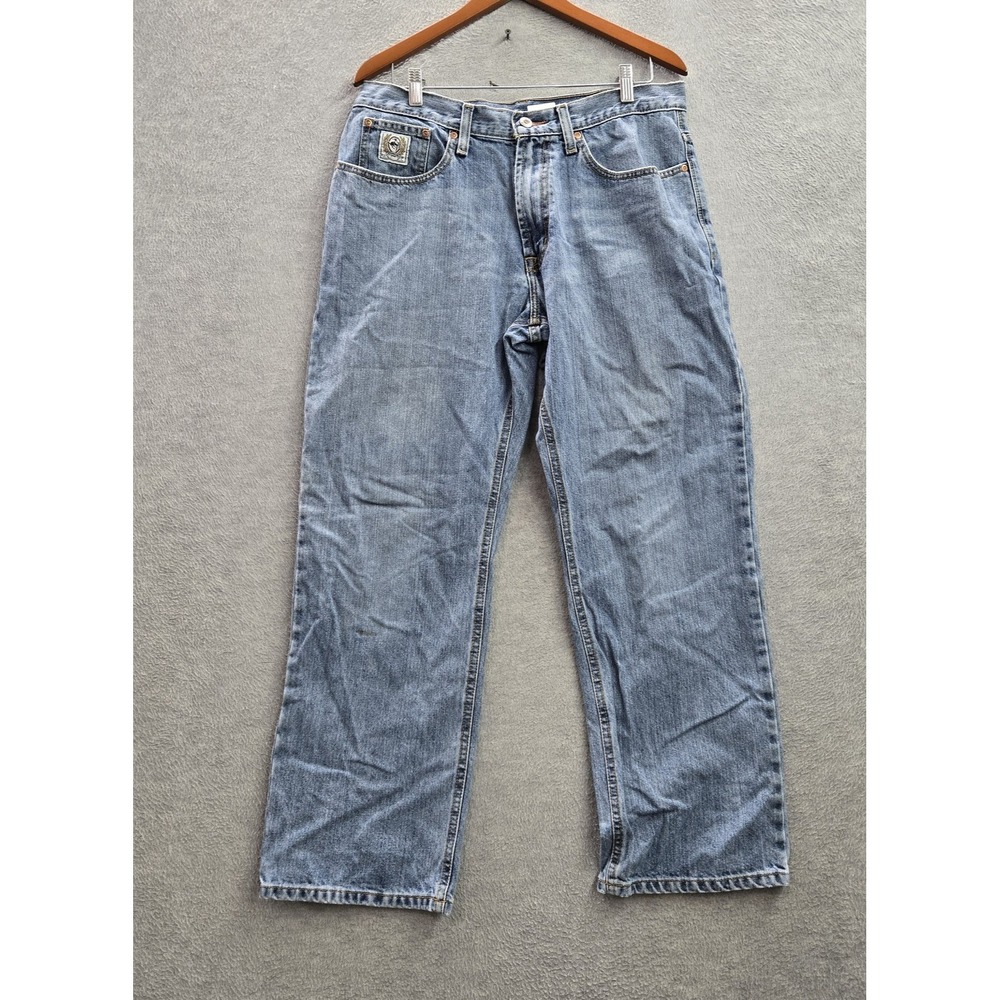 Cinch Men Jeans 34X30 Blue Denim White Label Relaxed MB92834 28" Inseam